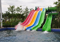 Fiberglass Colorful Water Slide Outdoor Long Multi Lane For Racing