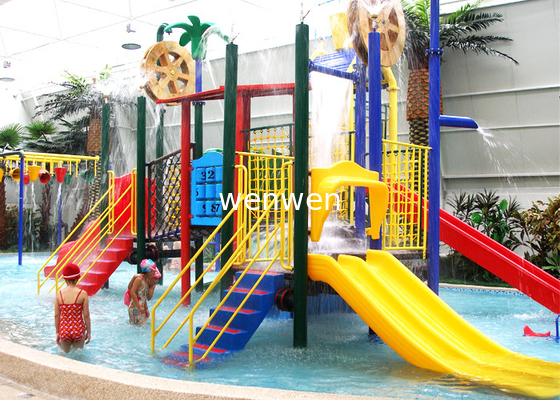 Mini Interactive Lanes Water Slide Construction Water Park Swimming Pool Equipment