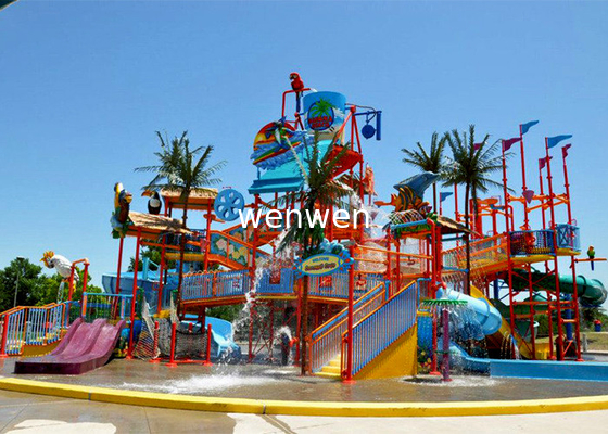 Colorful Outdoor Aquatic Play Equipment 12m Height Fiberglass Slide