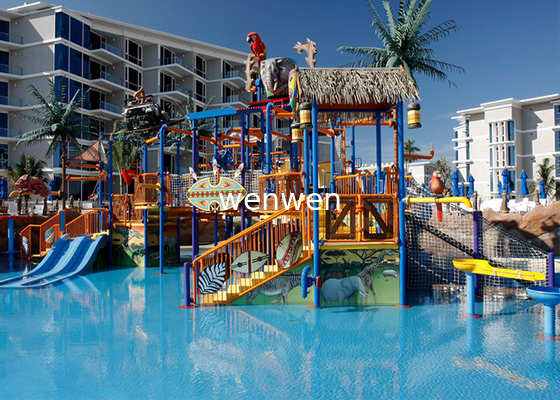 Colorful Outdoor Aquatic Play Equipment 12m Height Fiberglass Slide