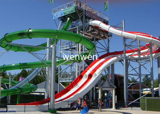 Spiral High Speed Water Slide , Outdoor Thrilling Adult Aqua Loop Slide