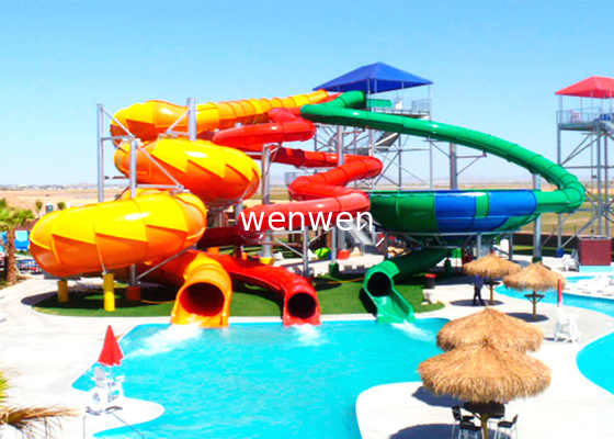 Giant Spiral Water Park Slide , Custom Pool Slides For Kids / Adults