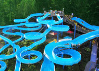 Bright Blue Fiberglass Open Spiral Slide Adult Swimming Pool Equipment