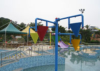 Funny Spray Kids Water Playground , Water Playground Equipment With Dump Bucket