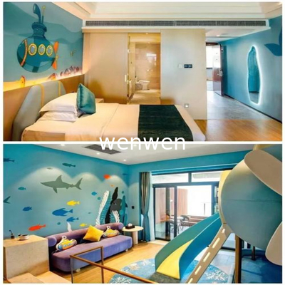 Unlock a new experience of parent-child accommodation. The charm of the slide equipment in the hotel parent-child room