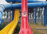 Open / Close High Speed Water Slide Red And Blue Fiberglass Commercial Equipment