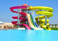 Fiberglass Combination Water Park Slide For Adult / Spiral Swimming Pool Slide