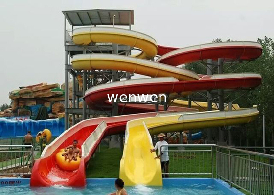 Mix Color Commercial Spiral Swimming Pool Slide For Holiday Resort