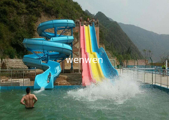 Mix Color Commercial Spiral Swimming Pool Slide For Holiday Resort