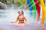 Water Spray Park Rainbow Circle Children Water Playground Colorful water splash park