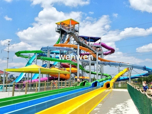 Theme Park Fiberglass Water Slide Customized Closed Tube Spiral FRP For Adult