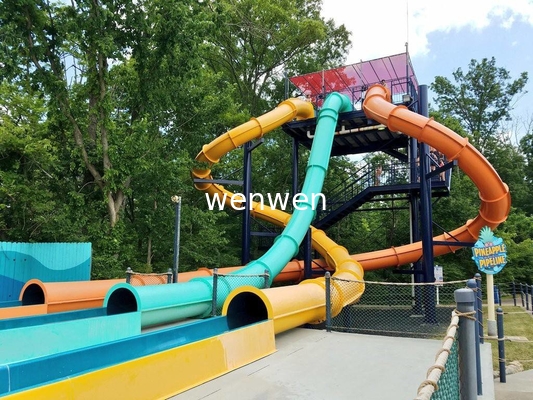 Theme Park Fiberglass Water Slide Customized Closed Tube Spiral FRP For Adult