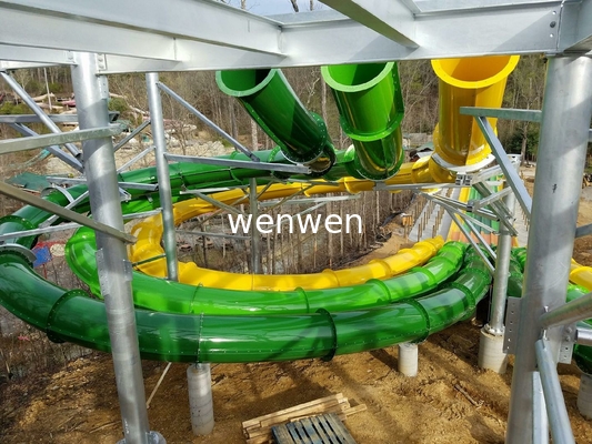 Theme Park Fiberglass Water Slide Customized Closed Tube Spiral FRP For Adult