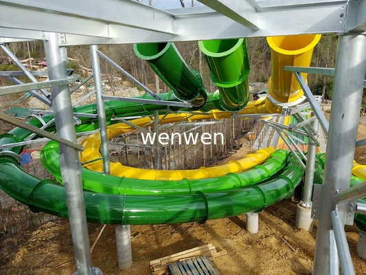 Theme Park Fiberglass Water Slide Customized Closed Tube Spiral FRP For Adult