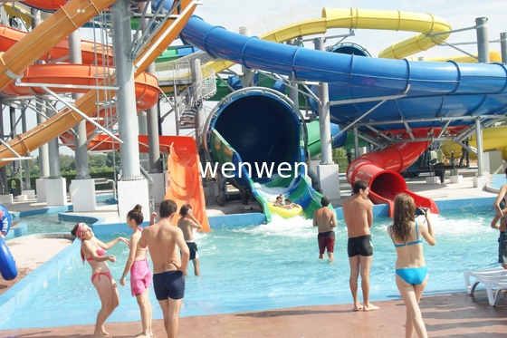 Theme Park Fiberglass Water Slide Customized Closed Tube Spiral FRP For Adult