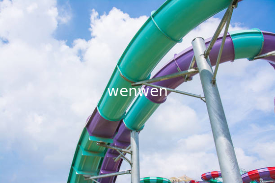 Customized Fiberglass Water Slides Adult Stimulating High Speed Slide For Hotel Resort