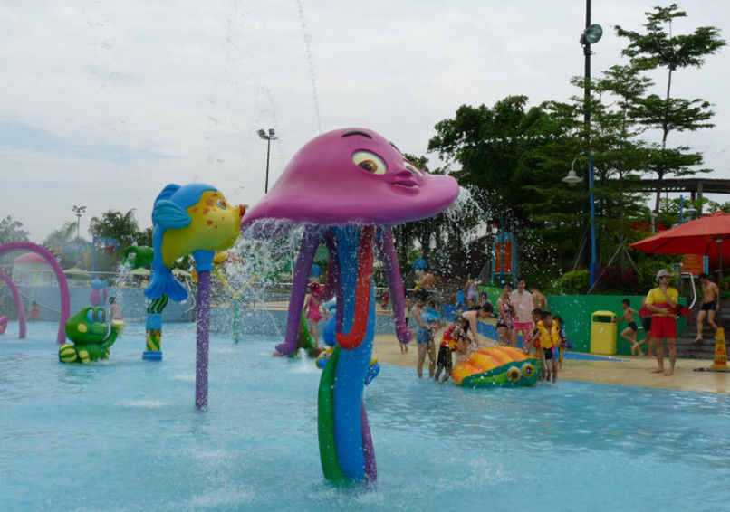 Summer Theme Park Swimming Pool Octopus Spray Aqua Park Equipment With Fiberglass