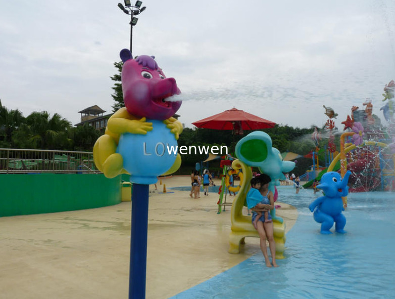 Children Colorful Water Play Area Piggy Spray Fiberglass Equipment