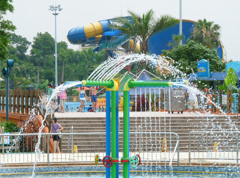 Steel Columns Kids Splash Water Playground , Garden Play Equipment For Kids 3m Height