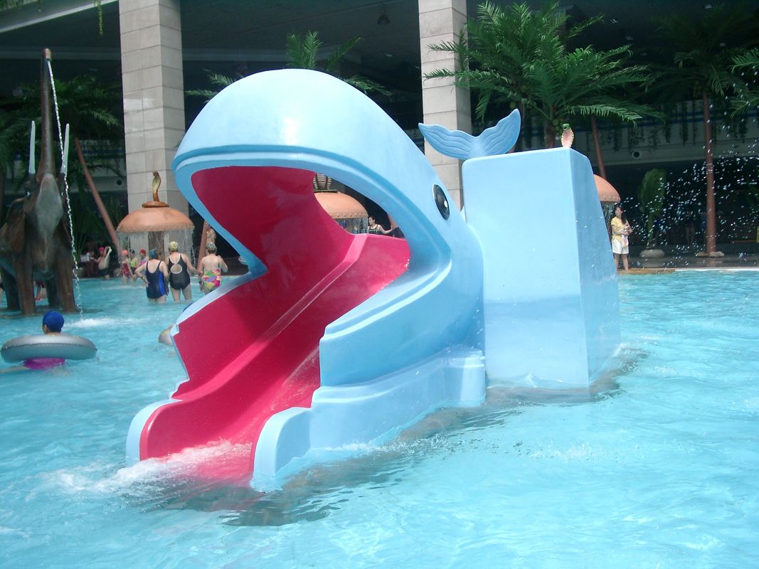 Outside Kids Water Playground Adorable Cartoon Shape Whales Slides