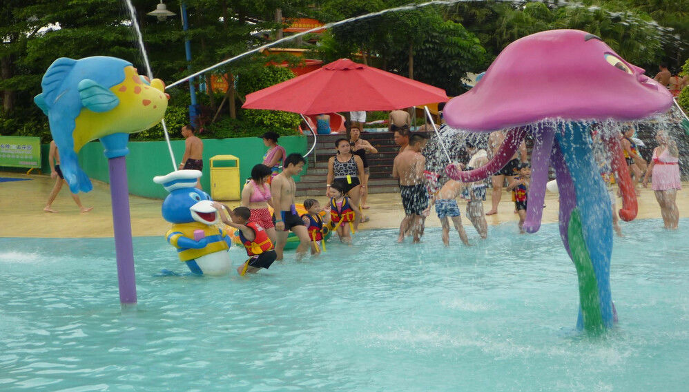 Fiberglass Fish Spray Park Water Equipment For Children / Kids Amusement Water Park