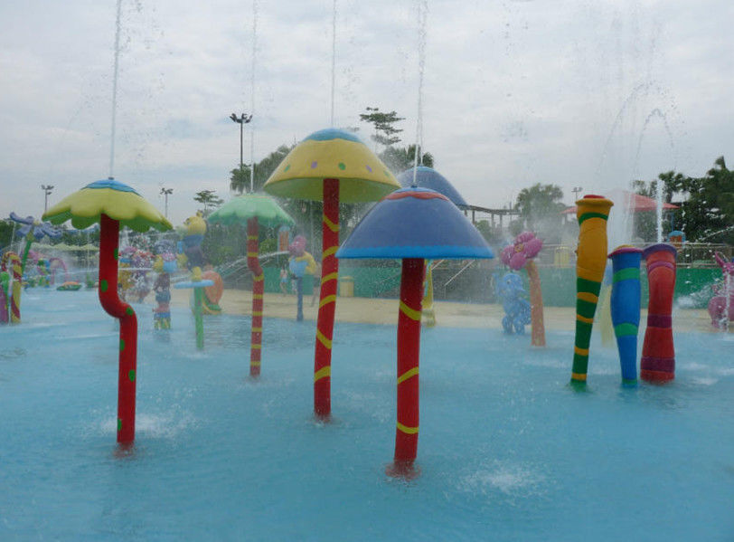 Swimming Pool Kids Aqua Playground Water Park Rainning Mushroom Group Fiber Glass