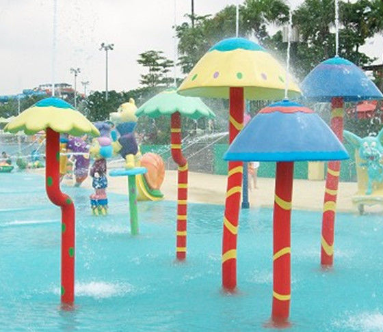 Customized  Waterpark Fiberglass Spray Mushroom Aqua Equipment For Kids Games