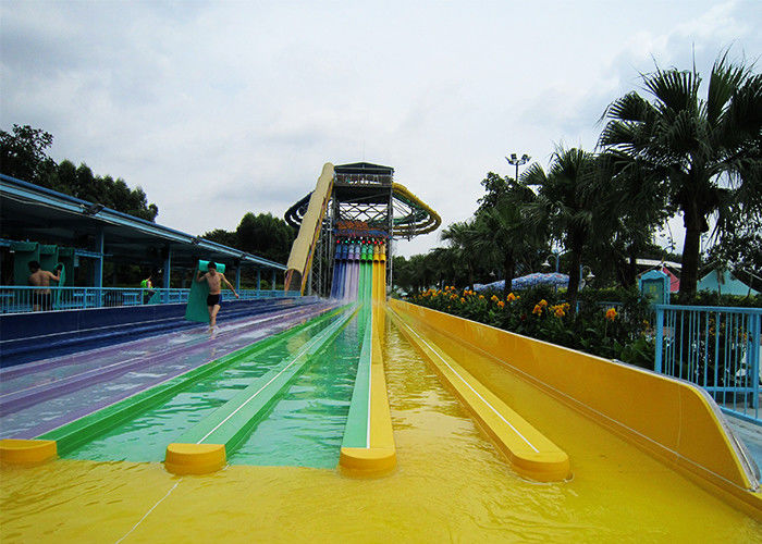 Multi Lane Racing Rainbow Water Slide Fiberglass Outdoor Spray Park Games Equipment