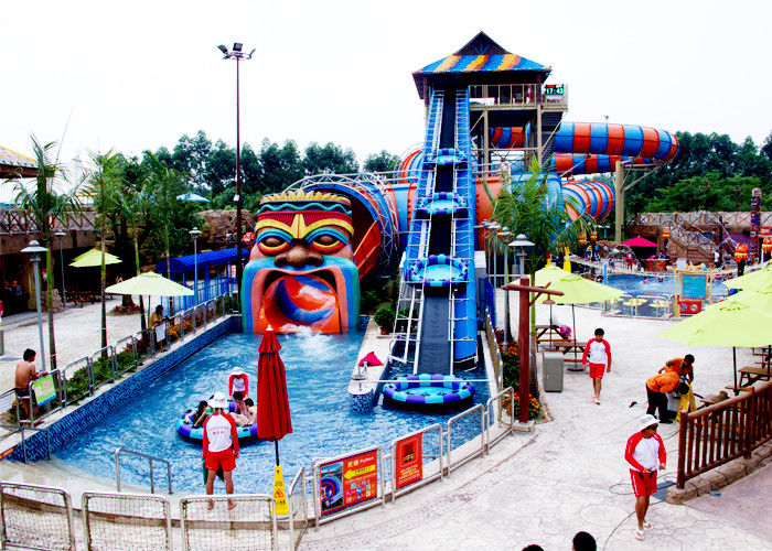Summer Outdoor Aqua Playground Games Fiberglass Slide Family water house For Theme Park