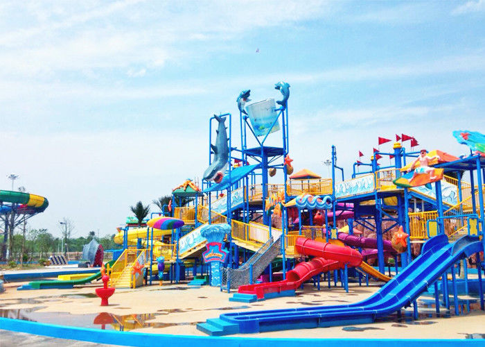 Theme Park Aquatic Playground Equipment Outdoor Fiberglass Material