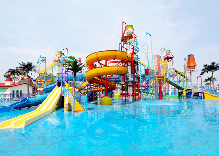 Customized Huge Water Play Equipment Multi Color And Shape Water Slide