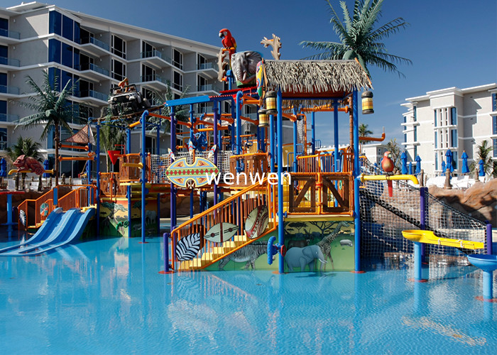 Colorful Outdoor Aquatic Play Equipment 12m Height Fiberglass Slide