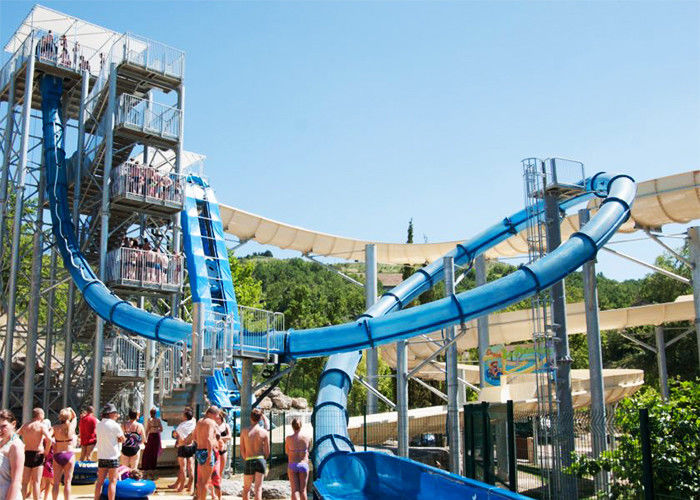 Spiral High Speed Water Slide , Outdoor Thrilling Adult Aqua Loop Slide