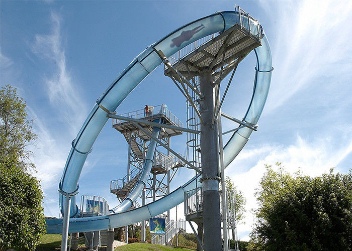 Commercial Water Park Slide Customized Fiberglass Material Steel Structure