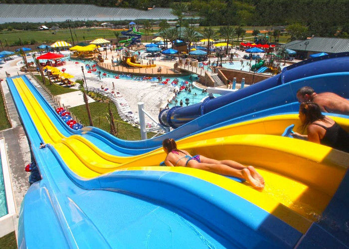 4 / 5 Lane Custom Water Slides Highspeed Racing Slides For Giant Aqua Park