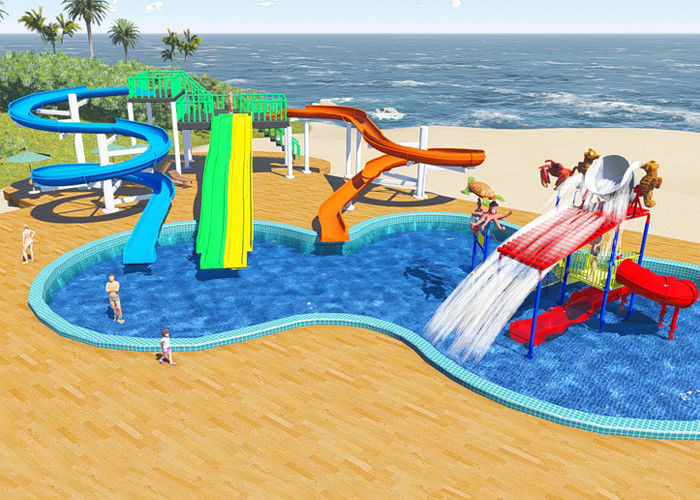 Swimming Pool Water Park Design / Constrction , Holiday Resort Water Slide Design