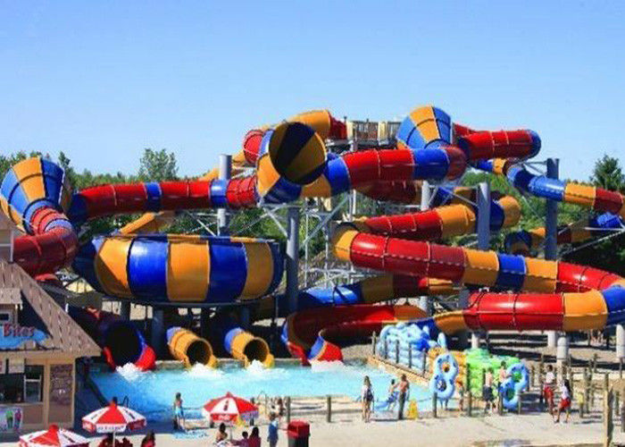 Outdoor Giant Water Slide Tantrum Valley Space Bowl Colorful FRP Slide