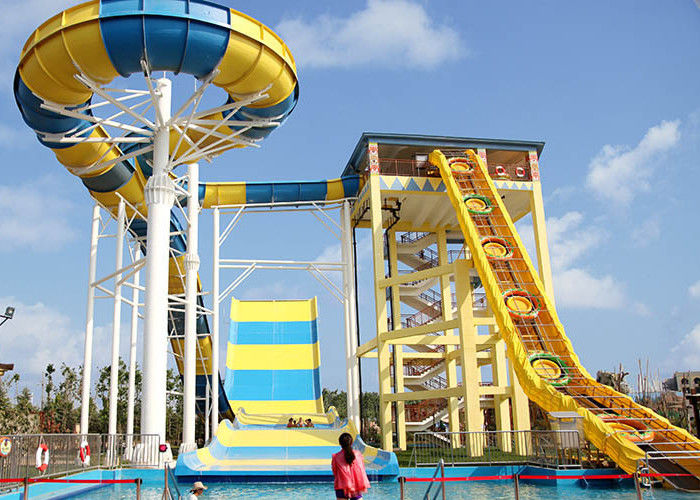 Amusement Park Family Boomerango Water Slide 2 People Outdoor Anti UV Fiberglass