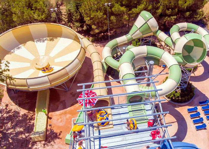 Fiberglass Space Bowl Water Slide / Outdoor Swimming Pool Slide For Hotel Resort