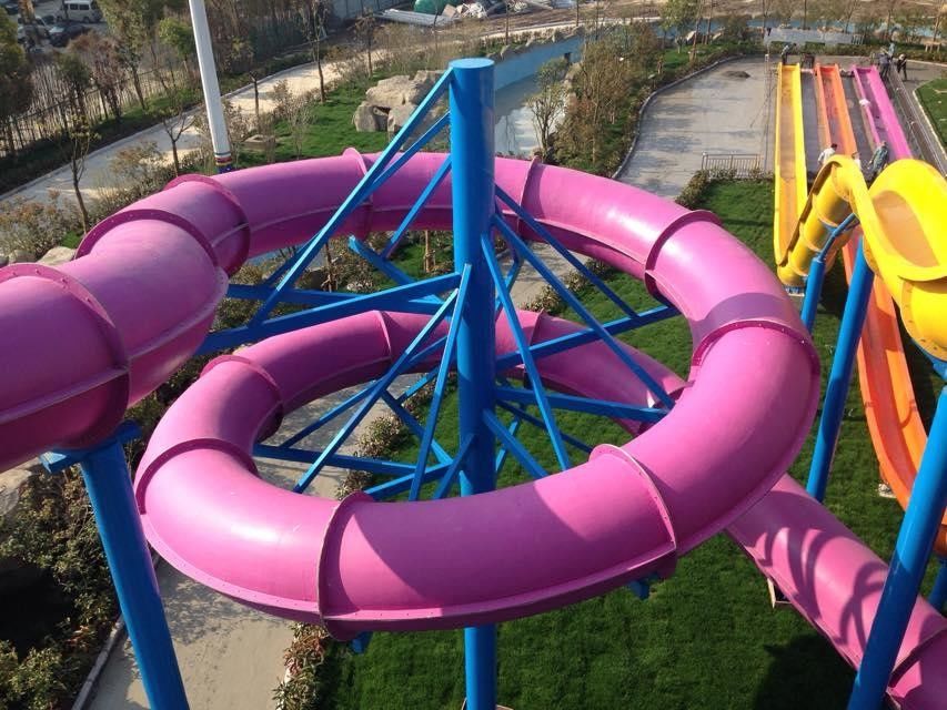 Fiberglass Water Slides , Theme Park Commercial Water Slides For Hotel and Resort