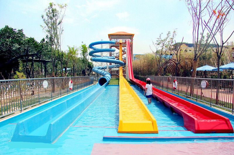 Stimulating Fiberglass Water Park Slide / High Speed Water Play Equipment For Adults