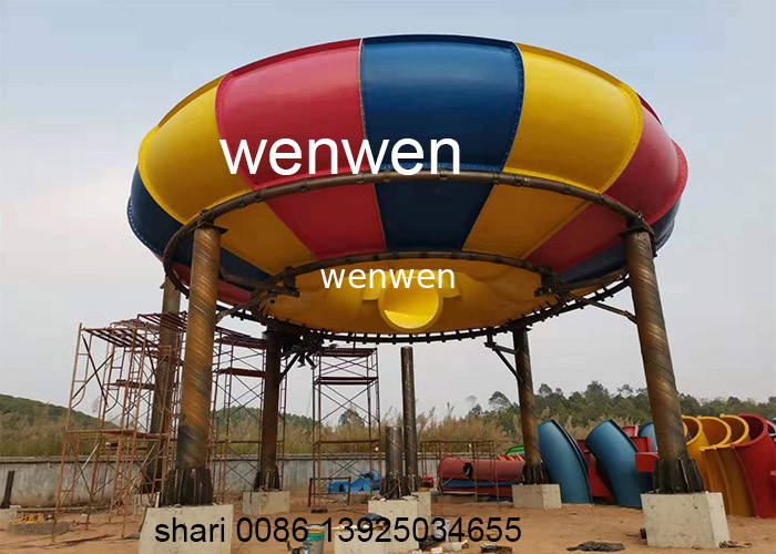 Mix Color Fiberglass Water Slide For Swimming Pool Custom Made